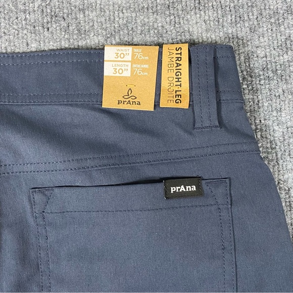 Prana Brion Mens 30x30 Stormy Night Straight Leg Outdoor 5 Pocket Pants New - Picture 11 of 12